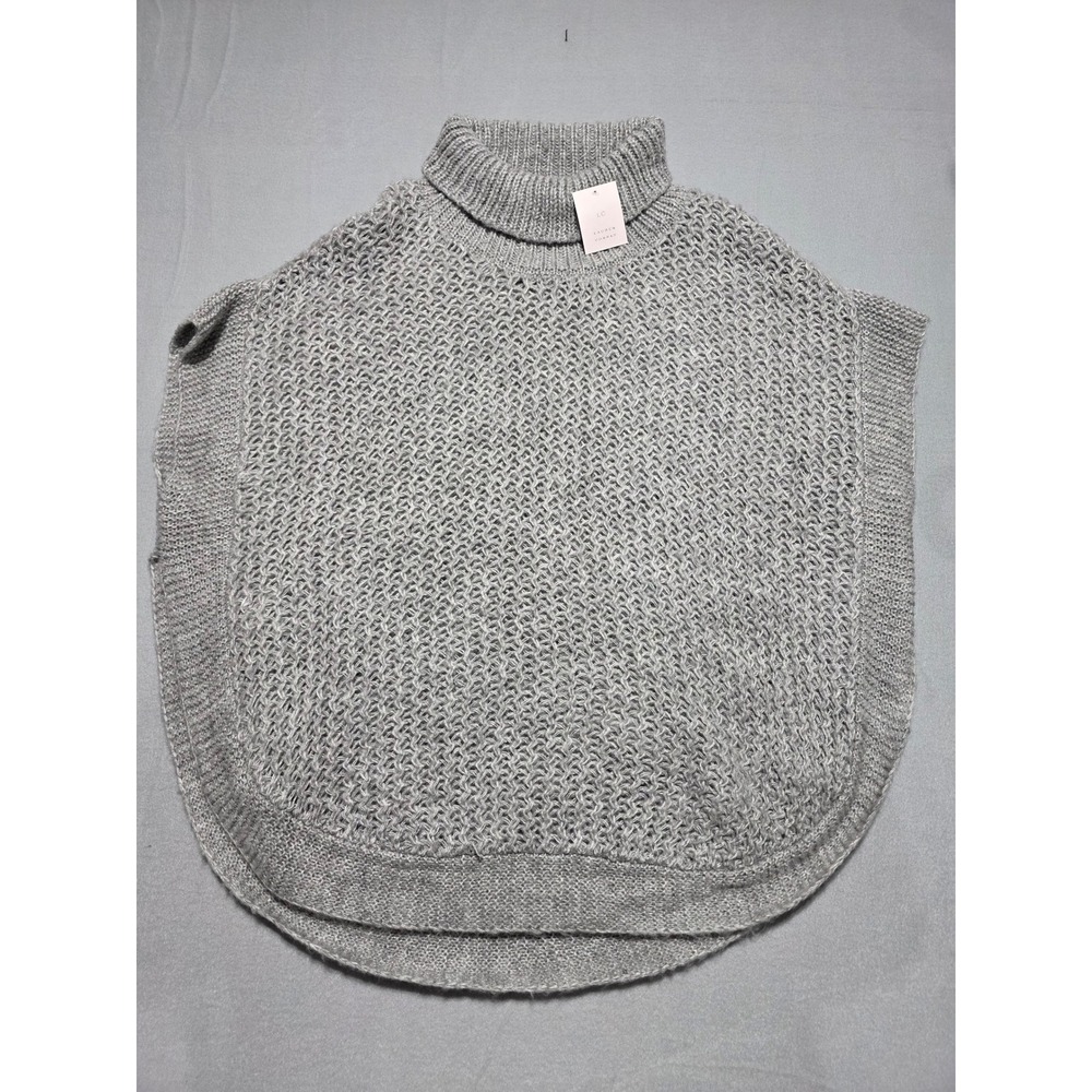 Lauren Conrad Grey Knit Turtleneck Poncho WLC74LP05 OS Grey Cape Sweater